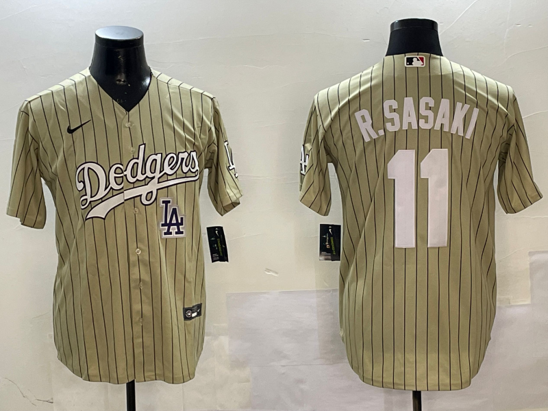 Men Los Angeles Dodgers 11 R Sasaki yellow 2025 MLB nike jersey style 12